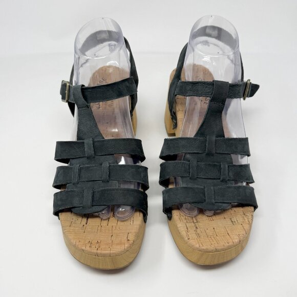 Kork-Ease Talia Sandal Sz 8M Blue Leather Strappy Studded Platform Punk Grunge - Picture 2 of 8